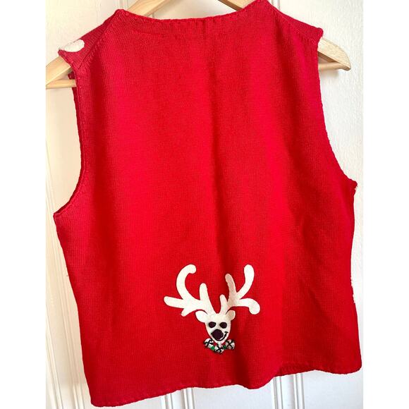 Michael Simon New York Vintage 1999 Holiday Reindeer Vest Women’s Small - Picture 5 of 5